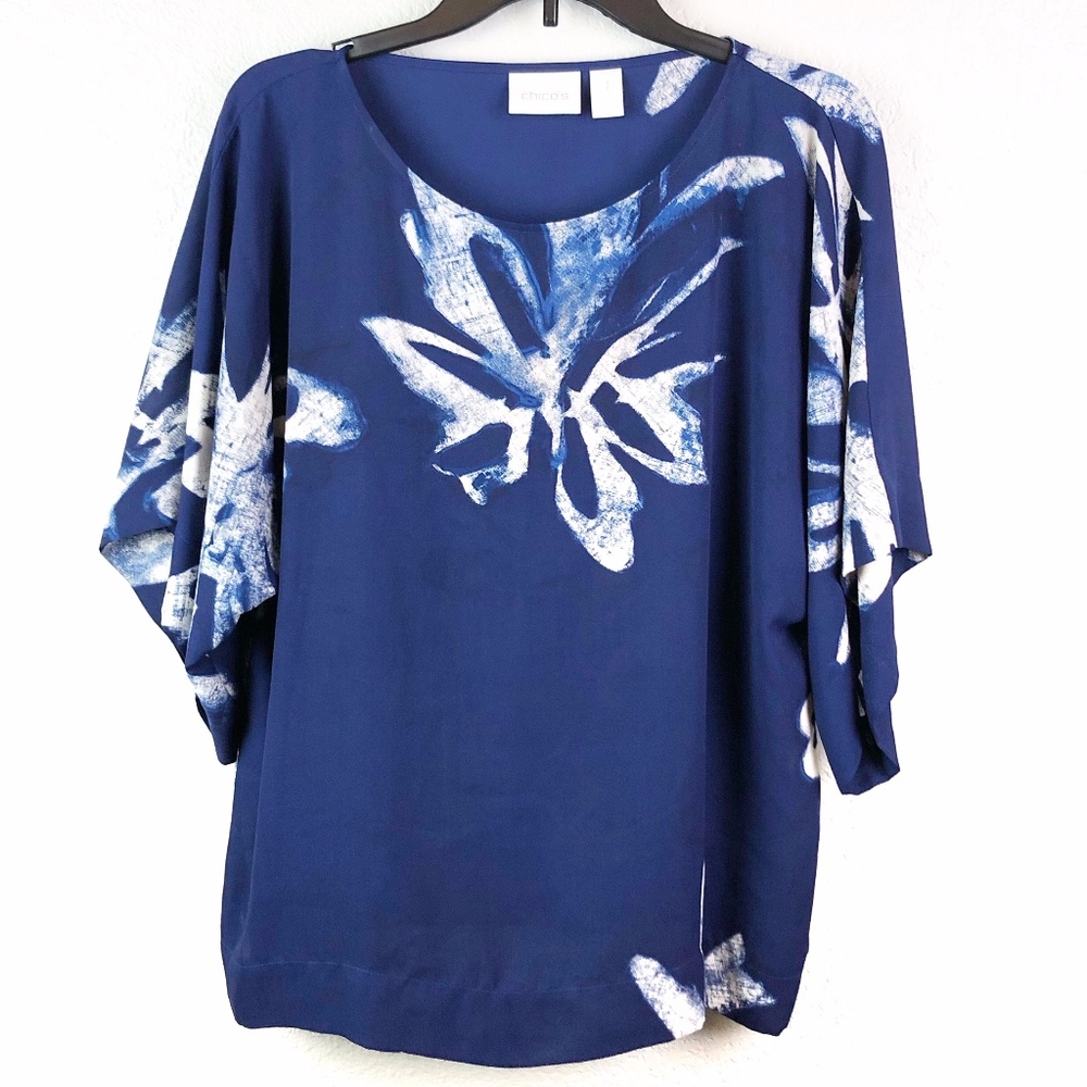 Chico's Flowy Floral Print Blouse